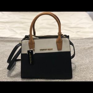 White and Black Christian Siriano purse